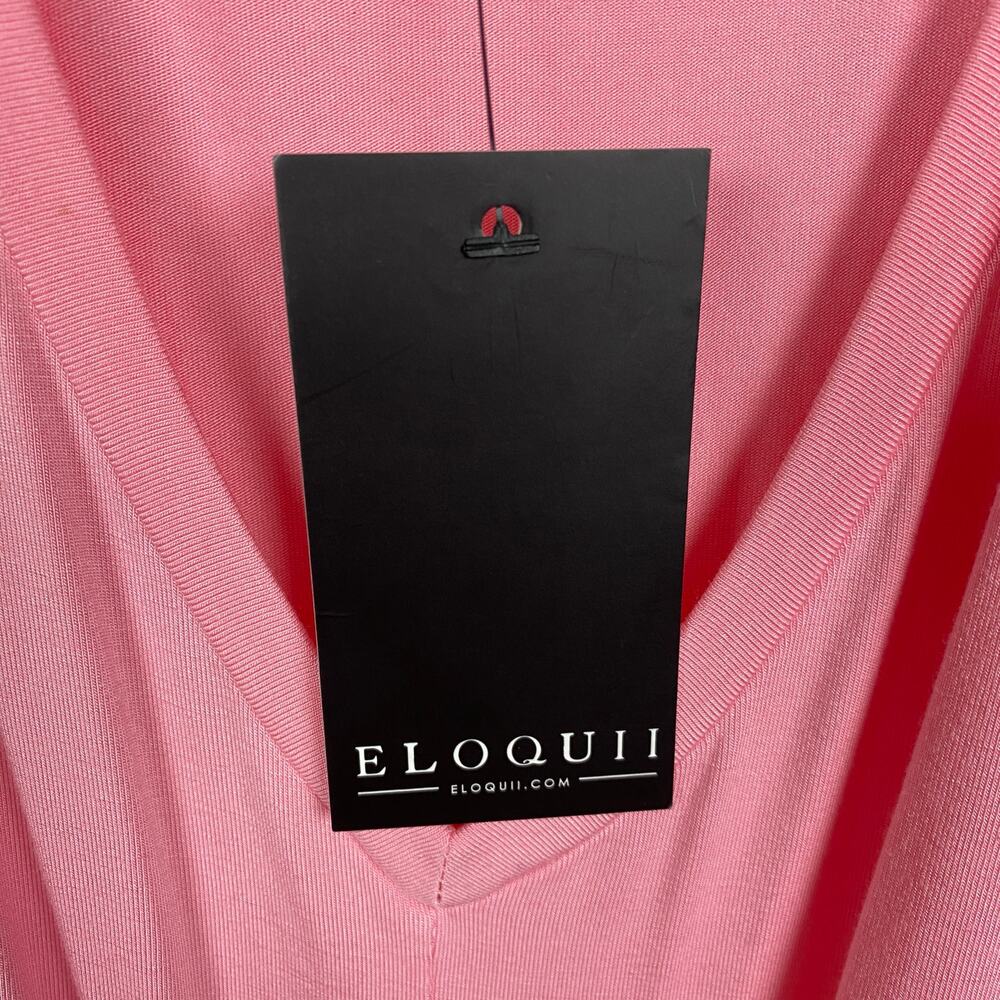 Eloquii Pink Cross Front Waist Tie Flutter Sleeve Midi Dress Sz.24W NWT - Picture 11 of 16